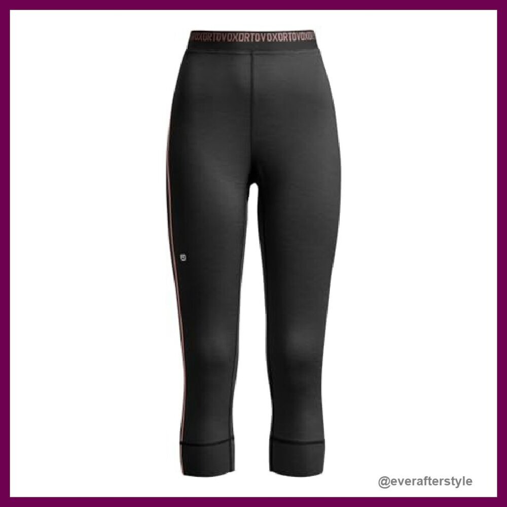 Merino Wool Base Layer Pants 3/4 Length Soft Breathable Thermal Bottoms - Picture 2 of 4